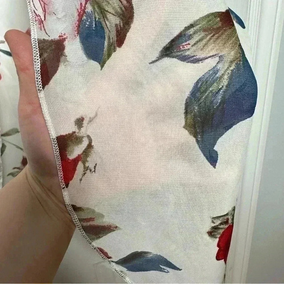 Kimono Sheer Floral  White / Red / Blue Size - Picture 7 of 16